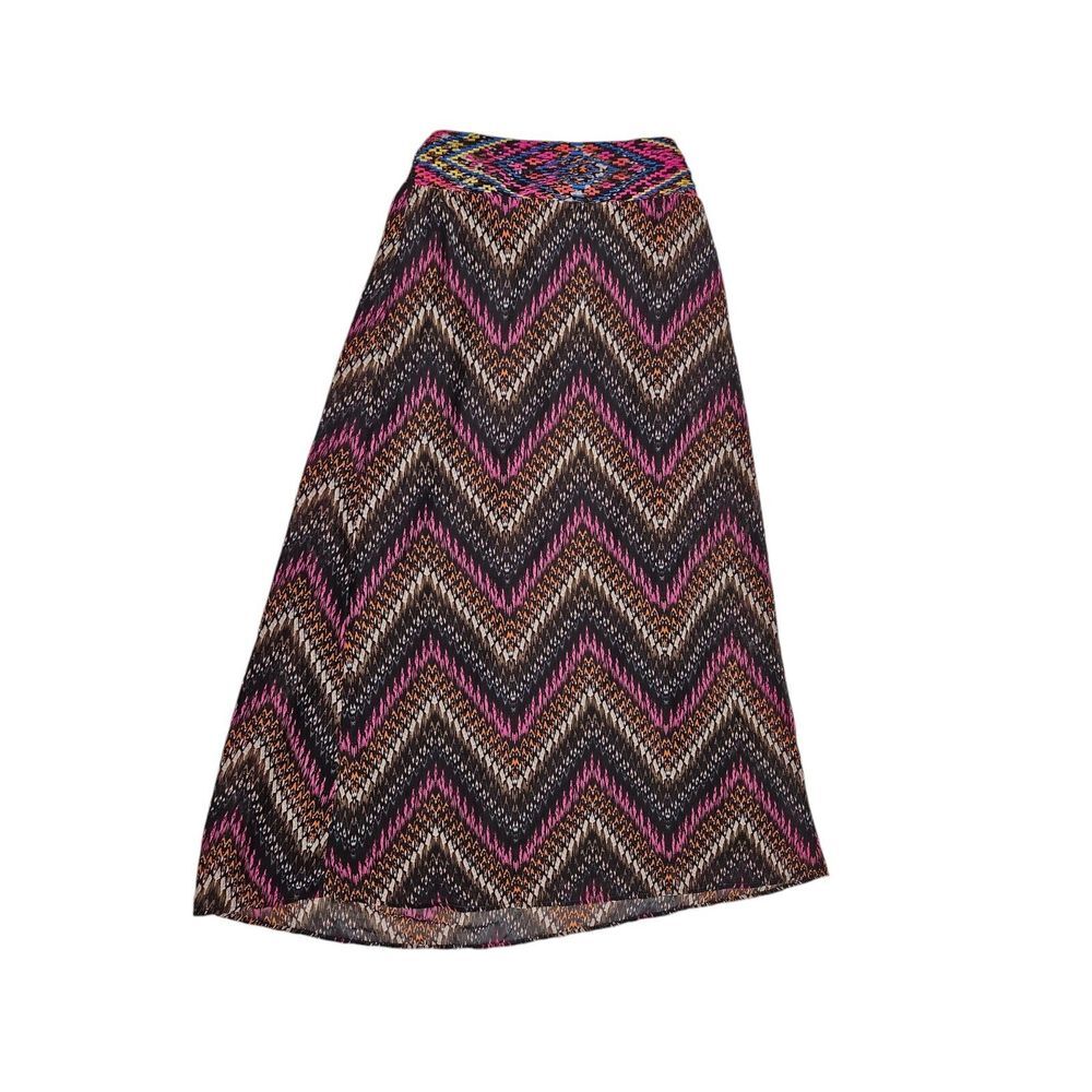 Ariat Womens Small Western Boho Multicolor Maxi Skirt W Elastic Waist